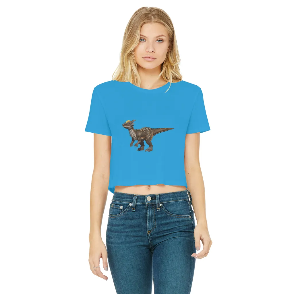 Pachycephalosaurus Classic Women's Cropped Raw Edge T-Shirt