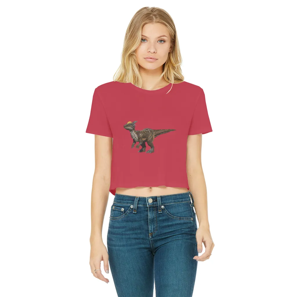 Pachycephalosaurus Classic Women's Cropped Raw Edge T-Shirt