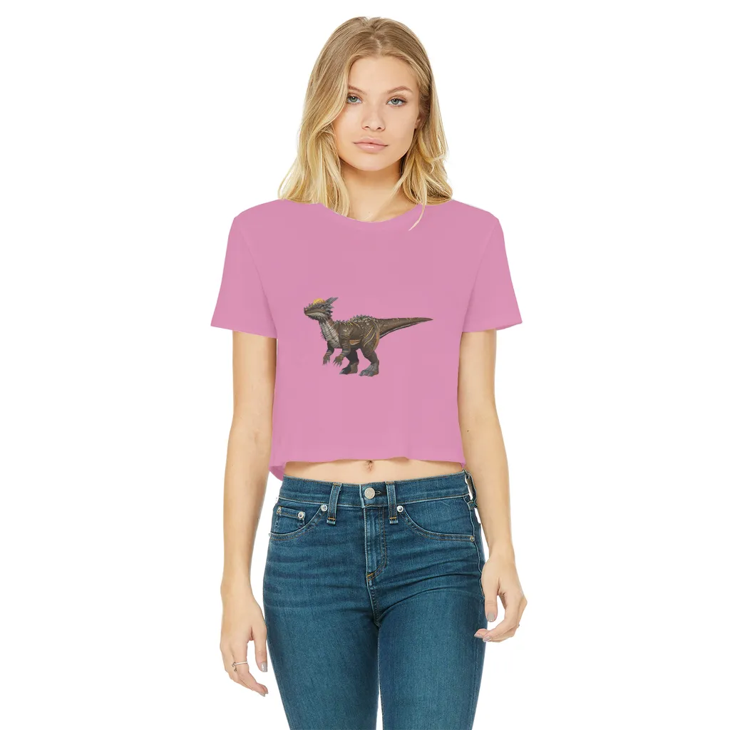 Pachycephalosaurus Classic Women's Cropped Raw Edge T-Shirt