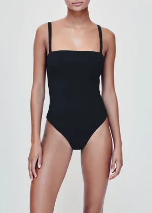 Palma Square Neck Swimsuit Black