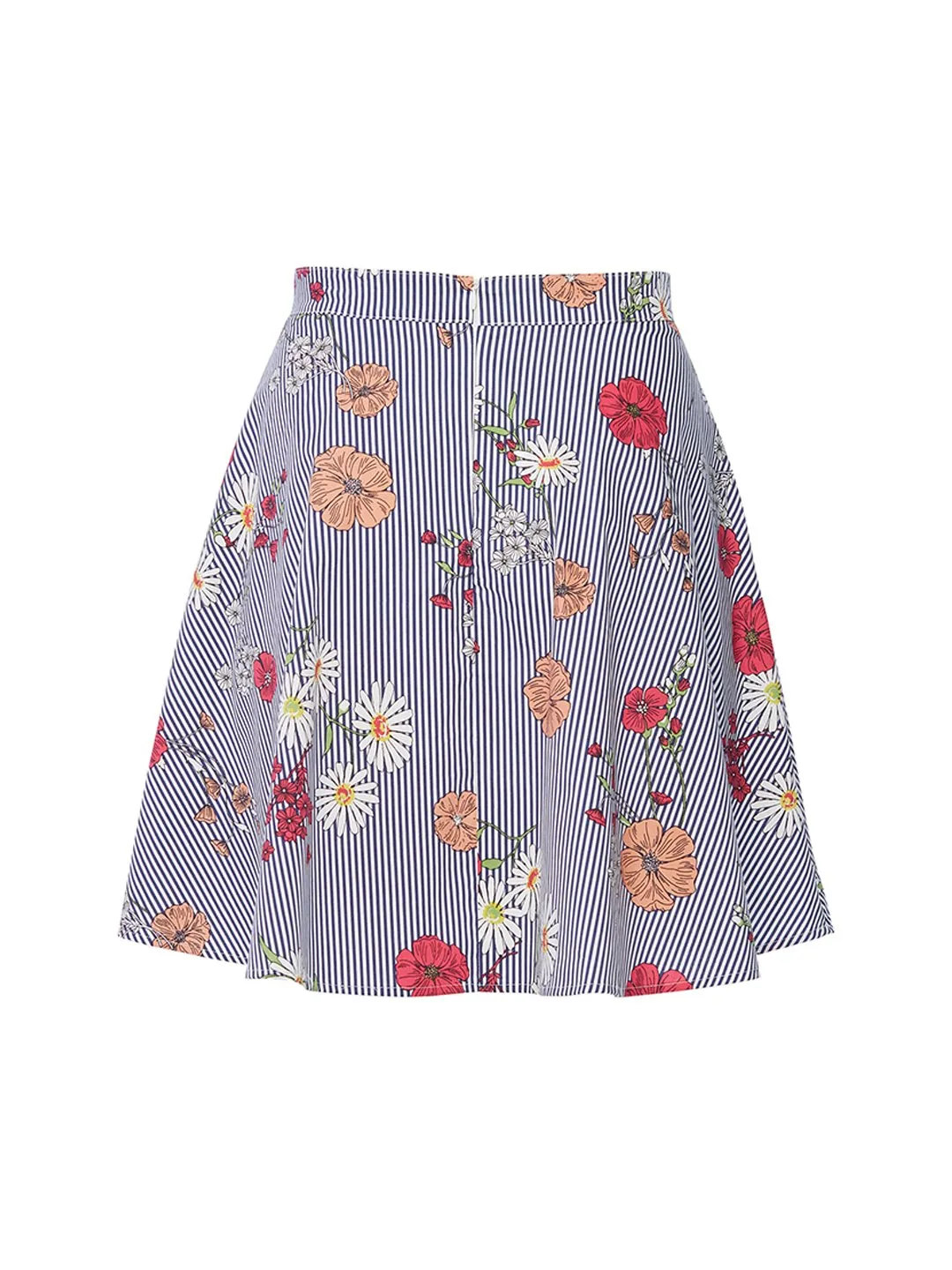 Pin Stripe Floral Skirt