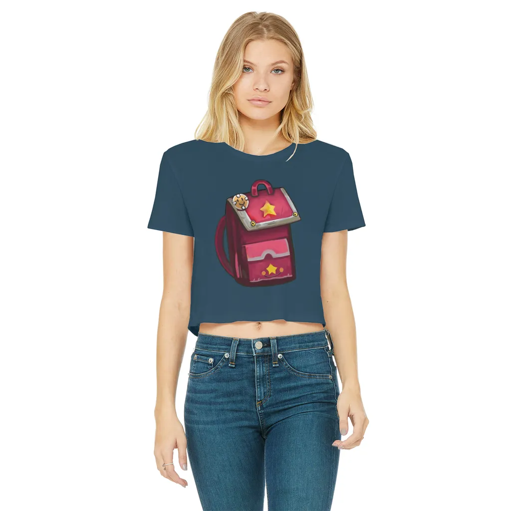 Pink Bag Classic Women's Cropped Raw Edge T-Shirt