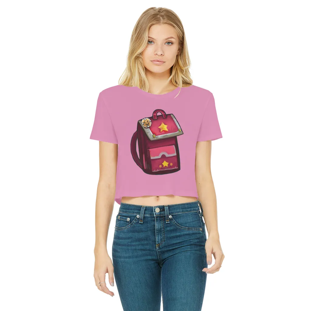 Pink Bag Classic Women's Cropped Raw Edge T-Shirt