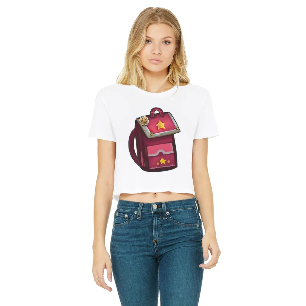 Pink Bag Classic Women's Cropped Raw Edge T-Shirt