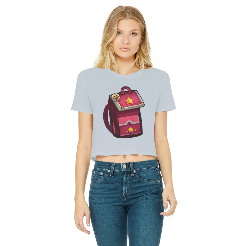 Pink Bag Classic Women's Cropped Raw Edge T-Shirt