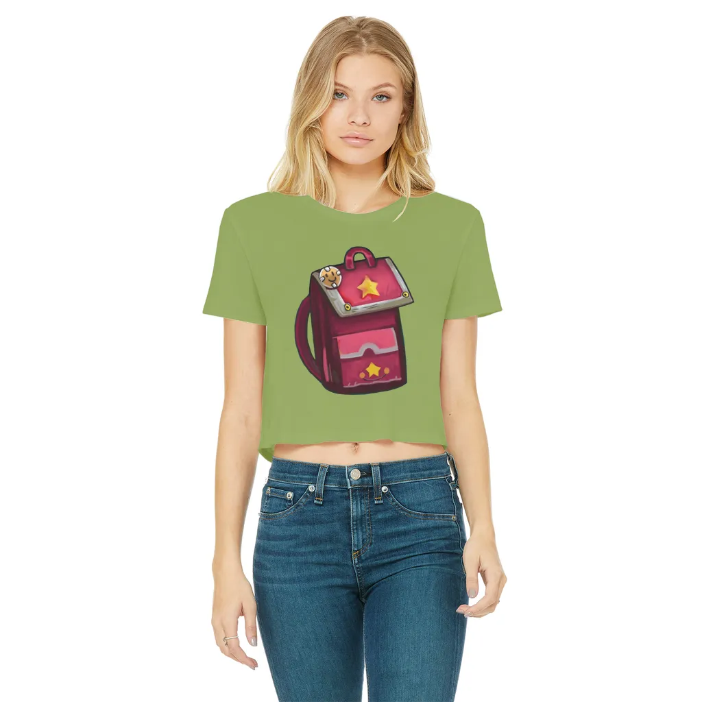 Pink Bag Classic Women's Cropped Raw Edge T-Shirt