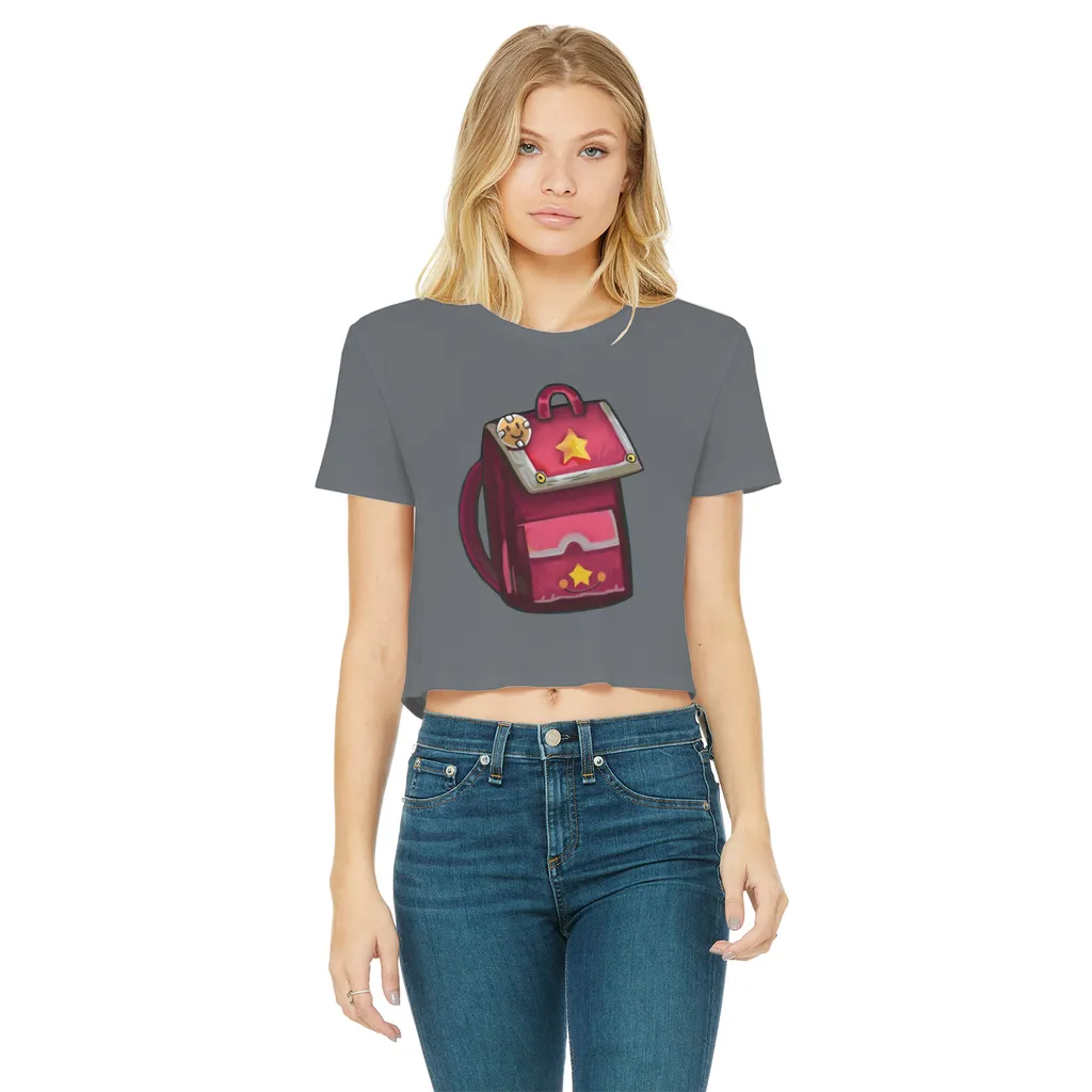 Pink Bag Classic Women's Cropped Raw Edge T-Shirt