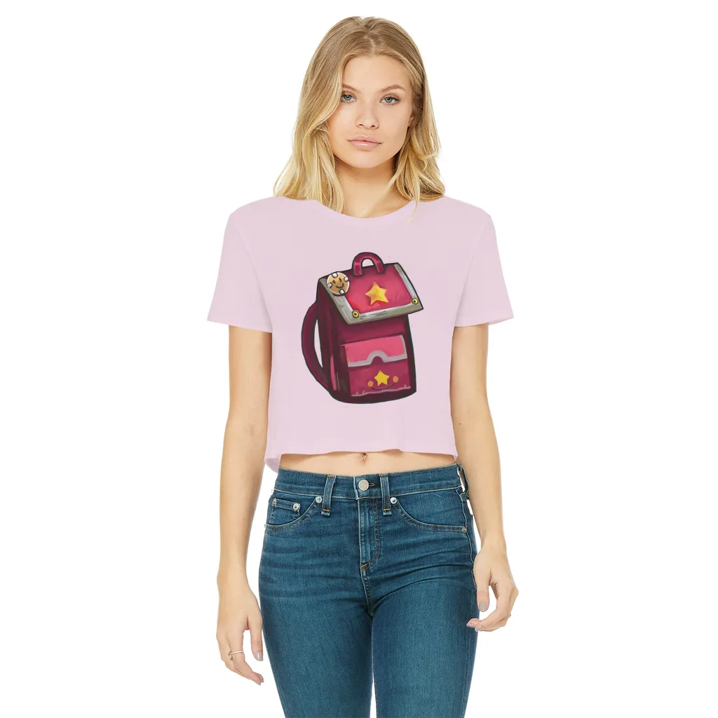 Pink Bag Classic Women's Cropped Raw Edge T-Shirt