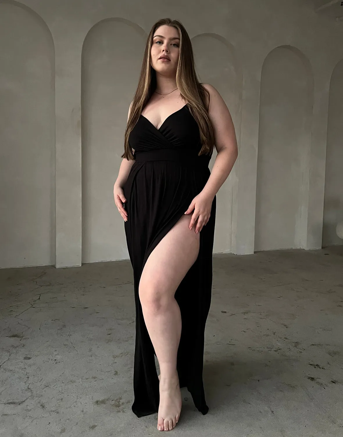 Plus Size Double Slit Tank Dress