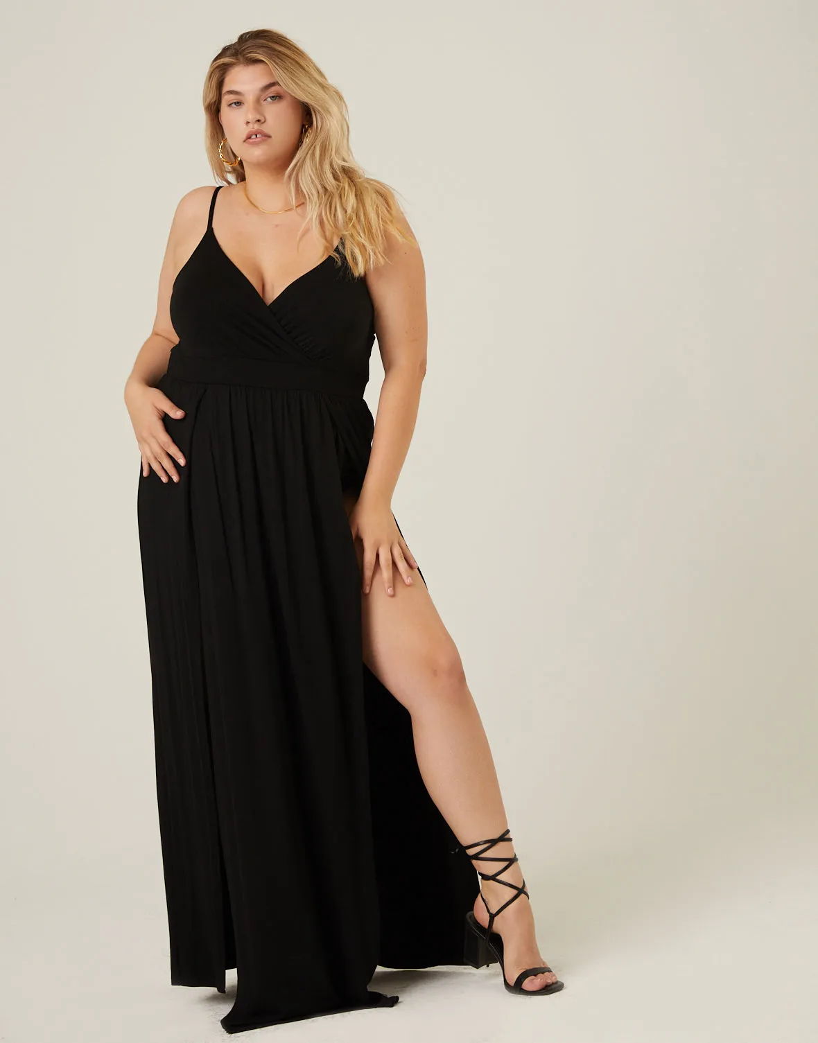 Plus Size Double Slit Tank Dress