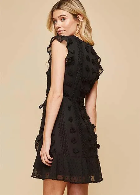 Pom Pom Black Dress