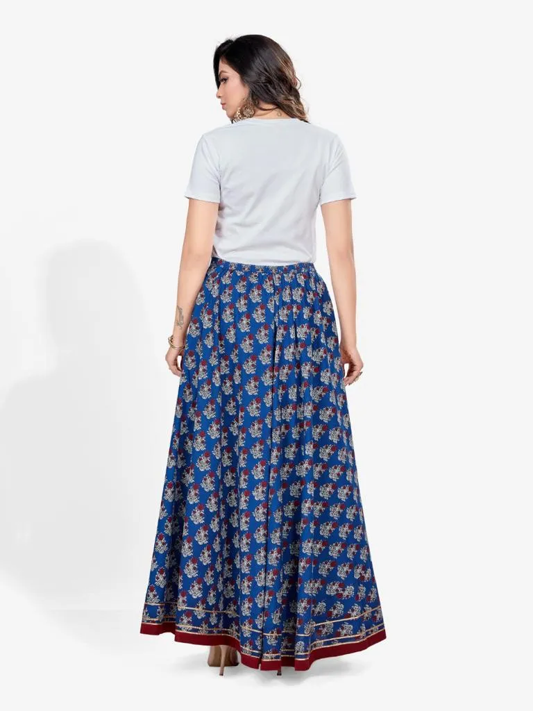 Premium Cotton Printed Flared Skirt