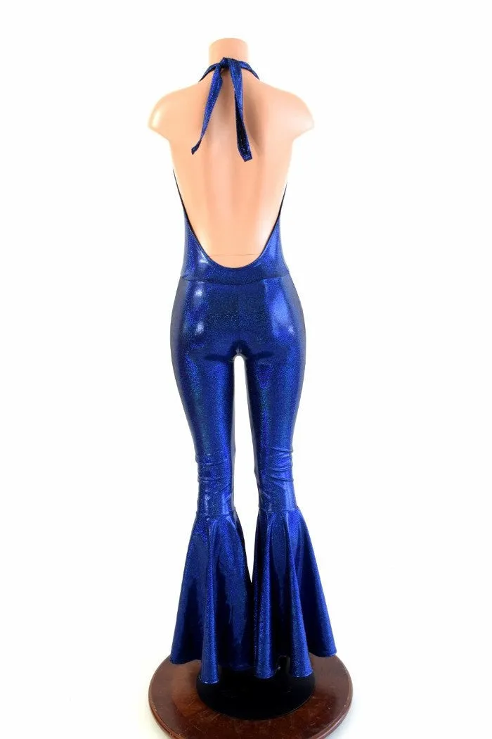 "Josie" Halter Bell Bottom Flare Catsuit