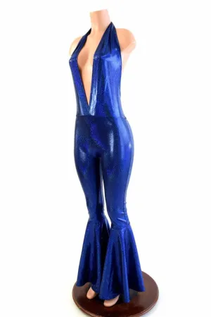 "Josie" Halter Bell Bottom Flare Catsuit