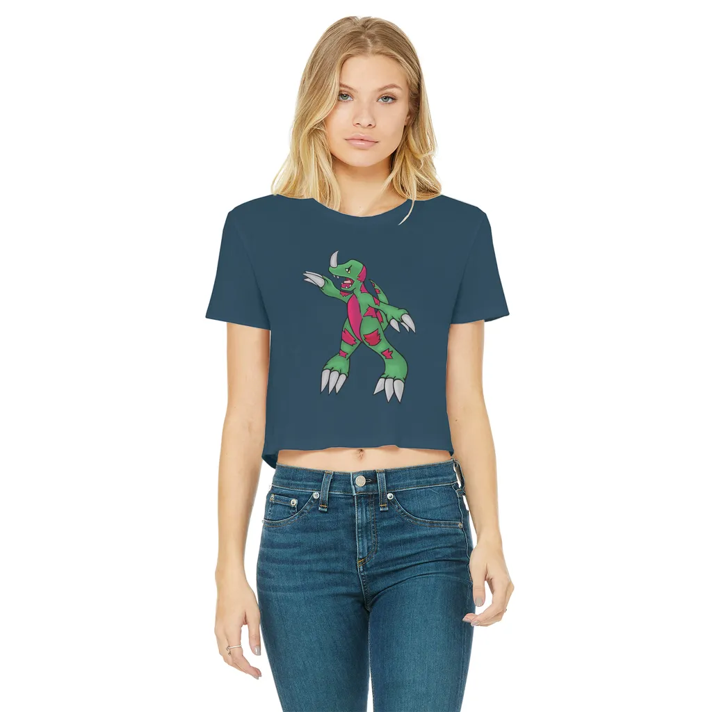 Recgor Classic Women's Cropped Raw Edge T-Shirt