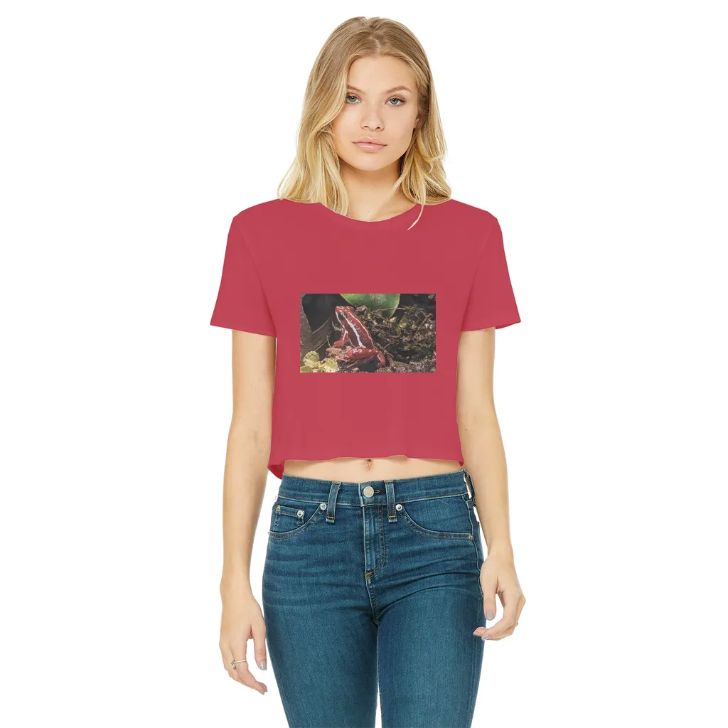 Red Frog Classic Women's Cropped Raw Edge T-Shirt