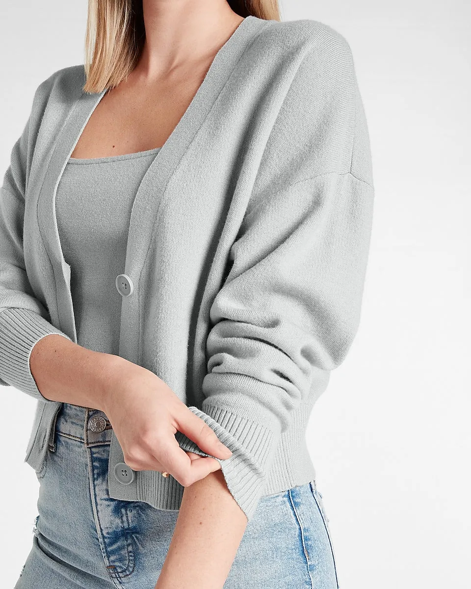 Relaxed Dolman Sleeve Cardigan in Puritan Gray