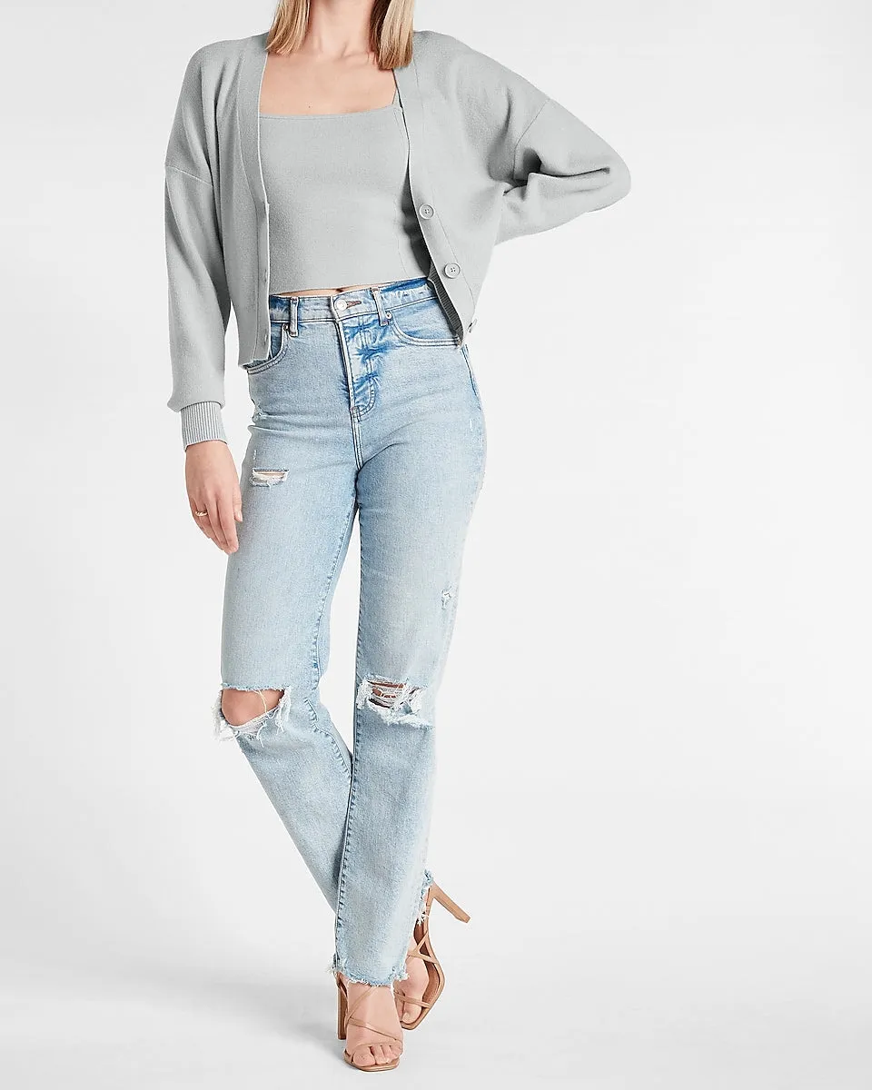 Relaxed Dolman Sleeve Cardigan in Puritan Gray