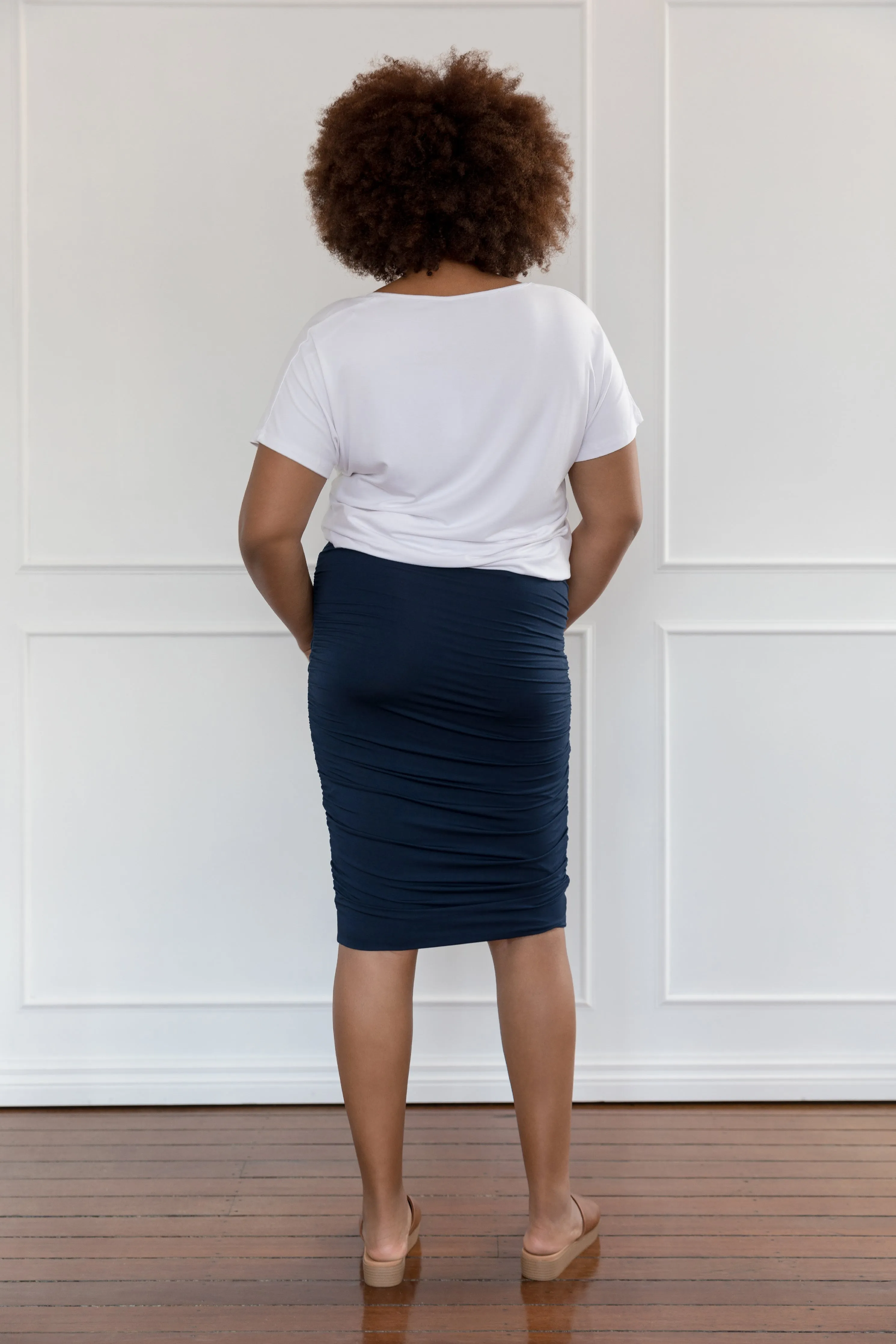 Ruche Skirt | Navy