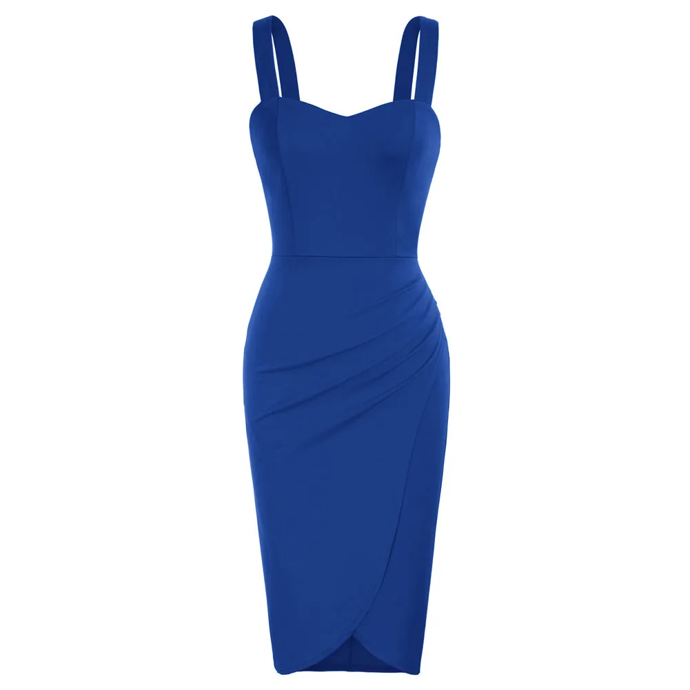 Ruched Wrap Sweetheart Neck Sleeveless Bodycon Dress⏰Flash Sale