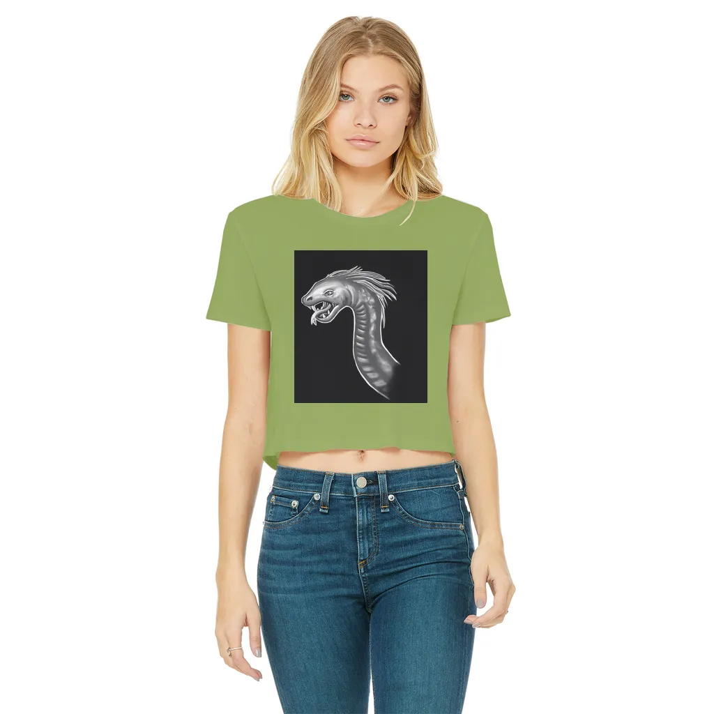 Serpent Classic Women's Cropped Raw Edge T-Shirt