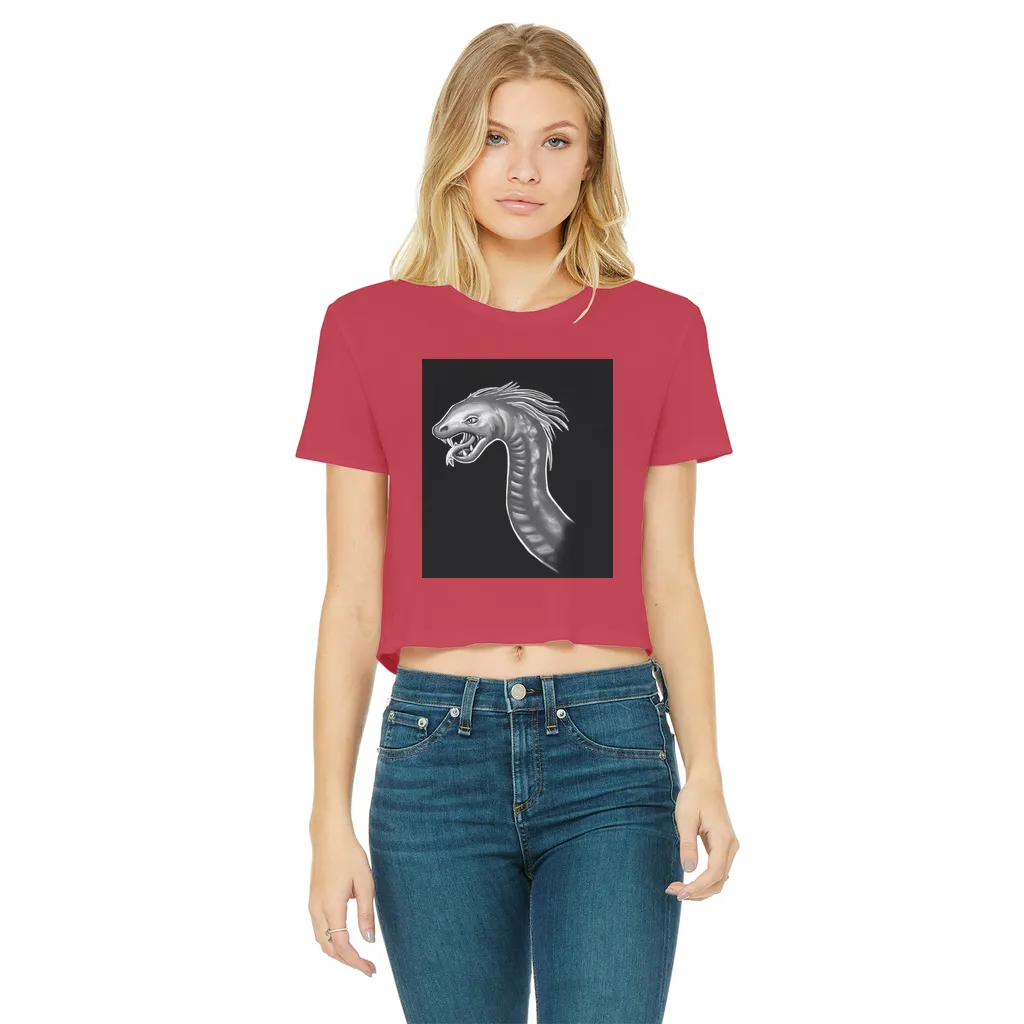 Serpent Classic Women's Cropped Raw Edge T-Shirt