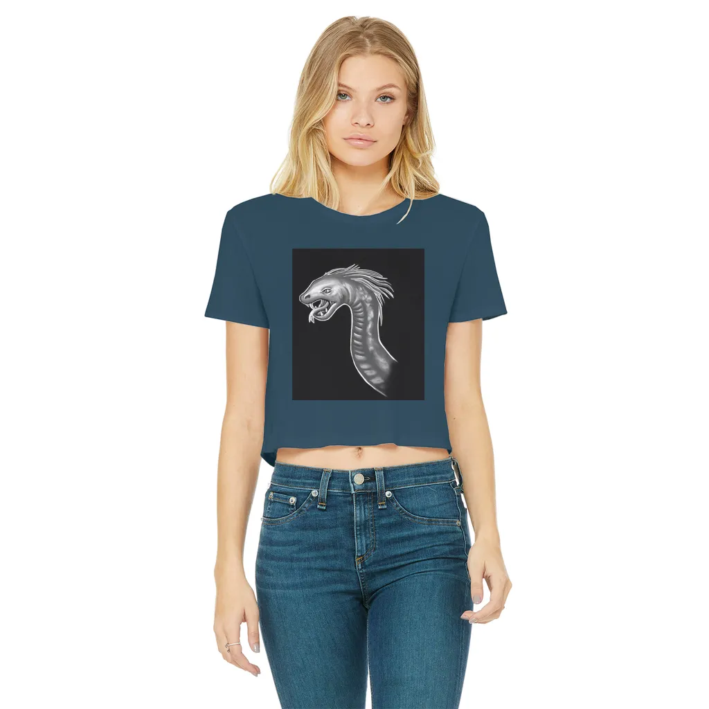 Serpent Classic Women's Cropped Raw Edge T-Shirt