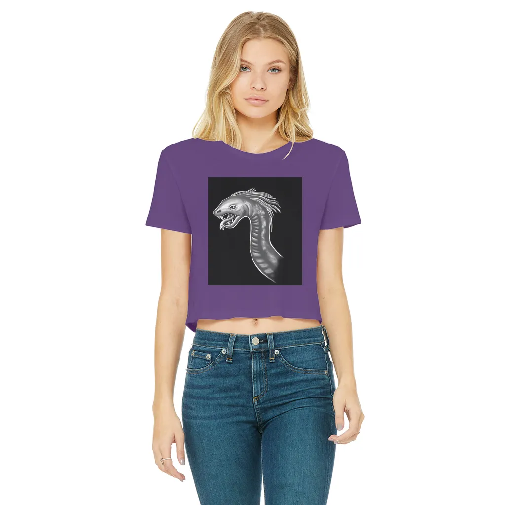 Serpent Classic Women's Cropped Raw Edge T-Shirt