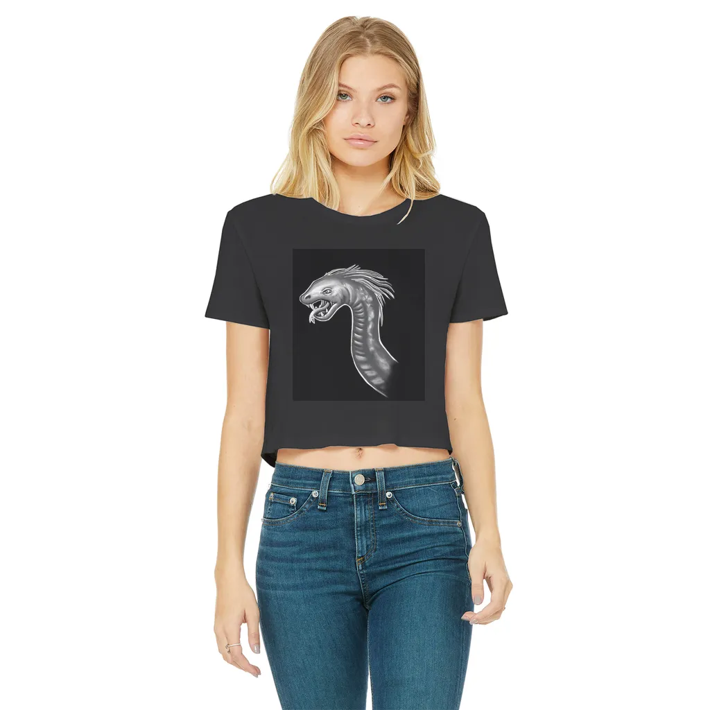 Serpent Classic Women's Cropped Raw Edge T-Shirt