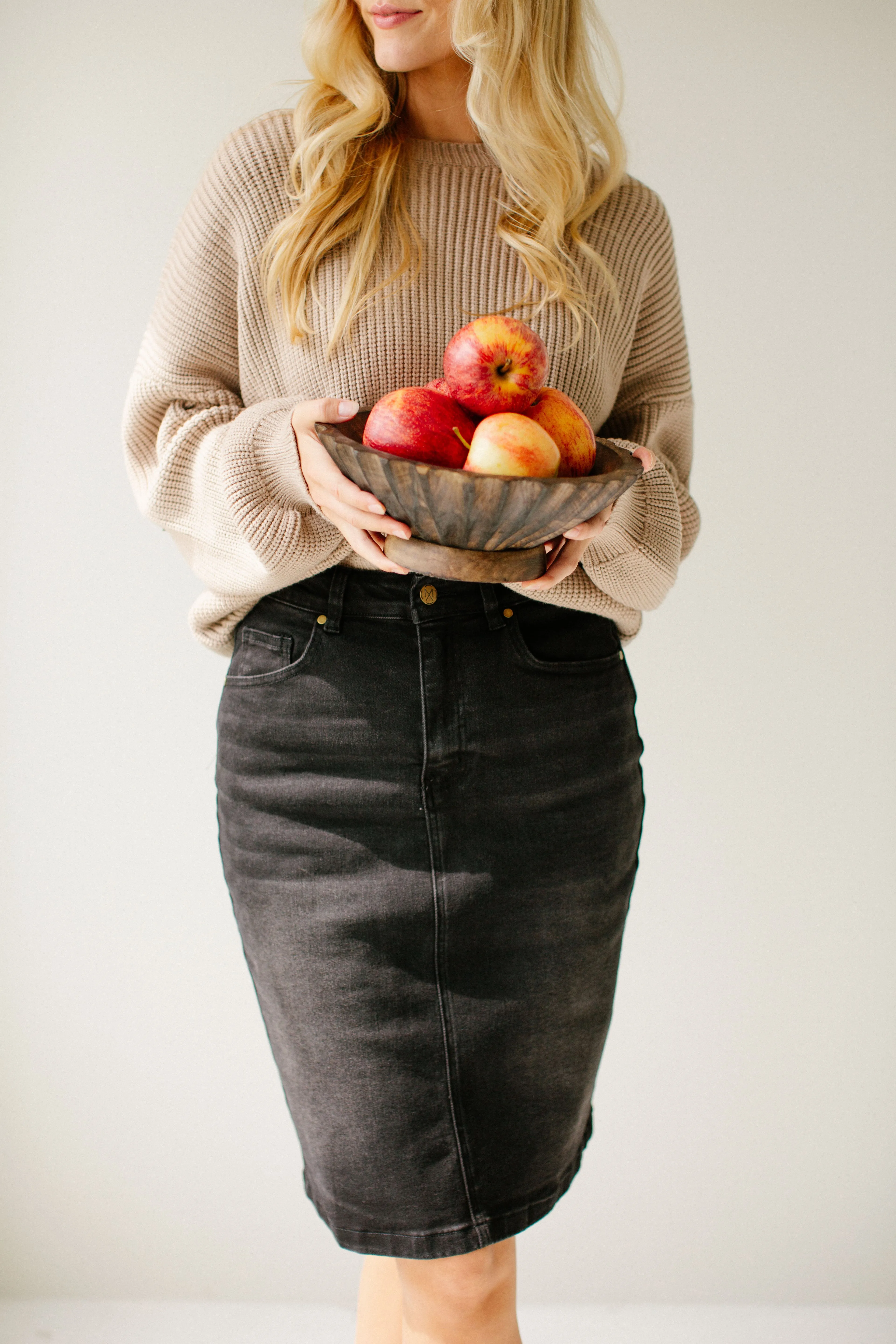 'Shannon' Curve Fit Denim Skirt