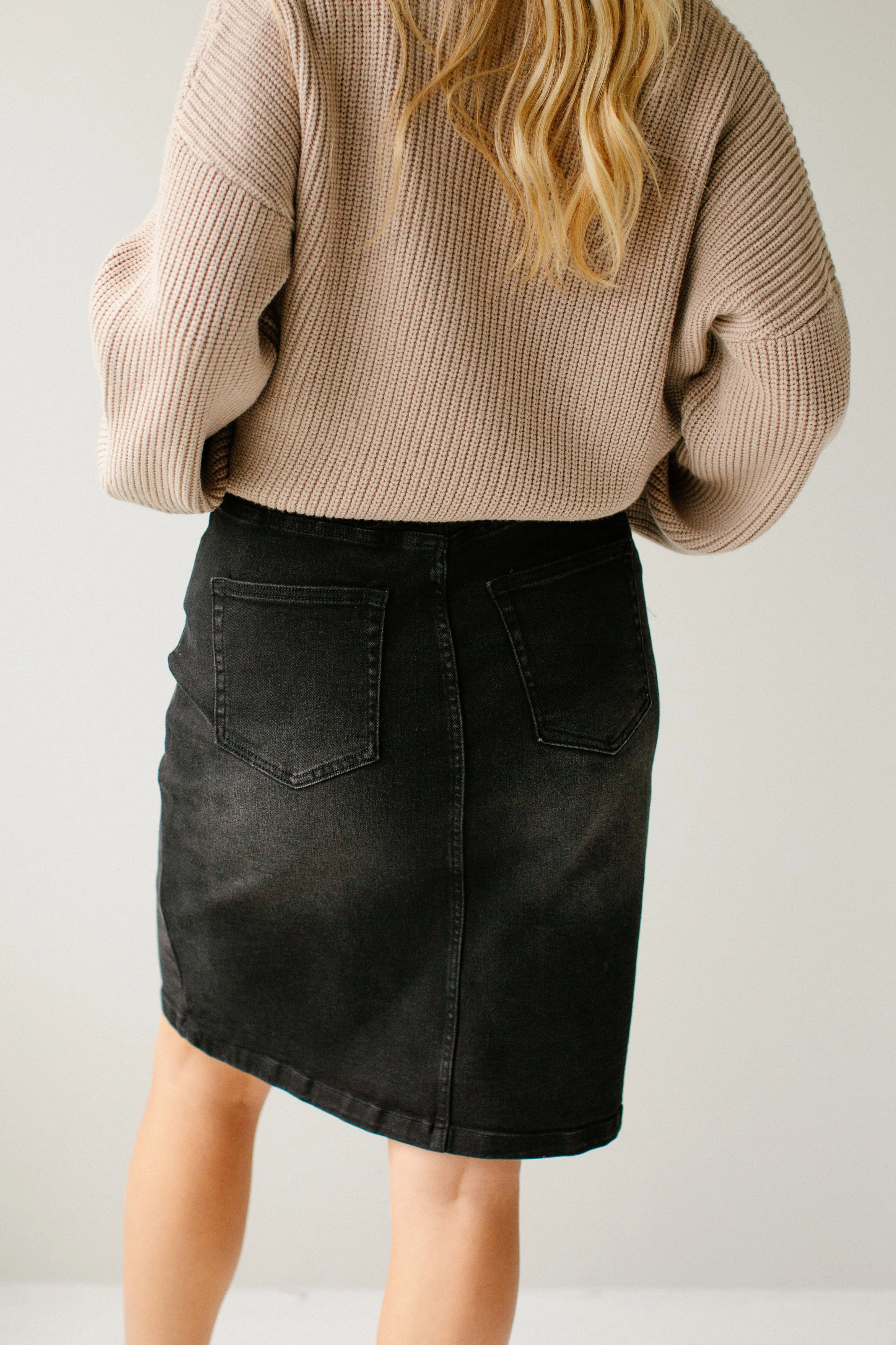 'Shannon' Curve Fit Denim Skirt