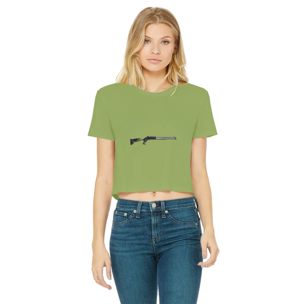 Shotgun Classic Women's Cropped Raw Edge T-Shirt