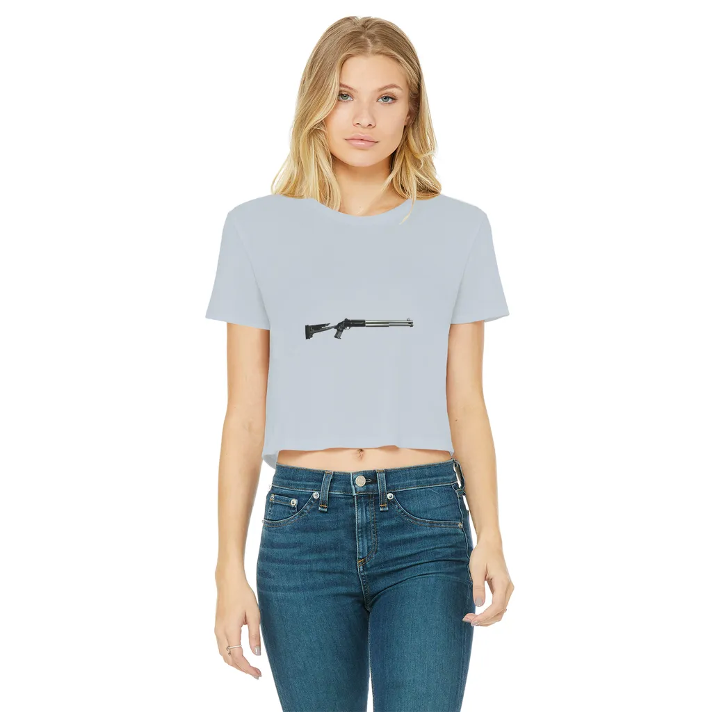 Shotgun Classic Women's Cropped Raw Edge T-Shirt