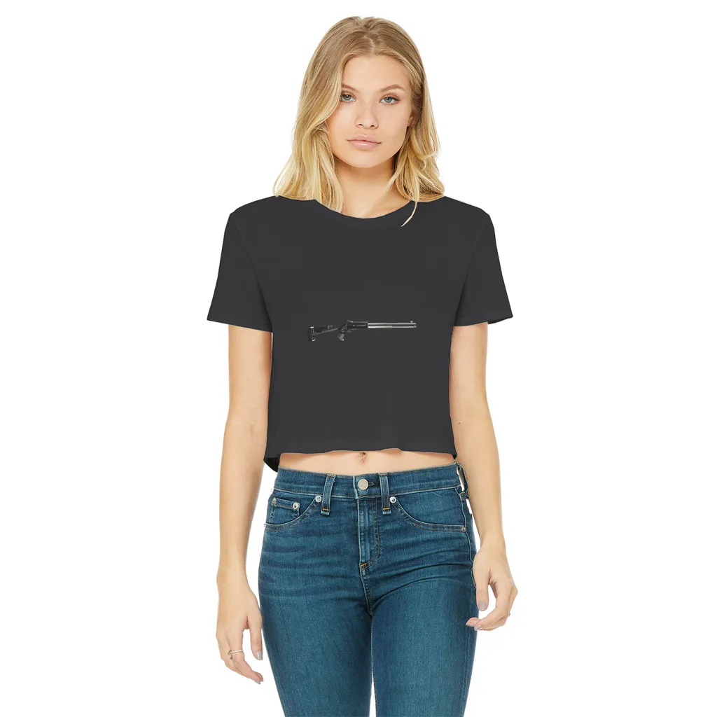 Shotgun Classic Women's Cropped Raw Edge T-Shirt