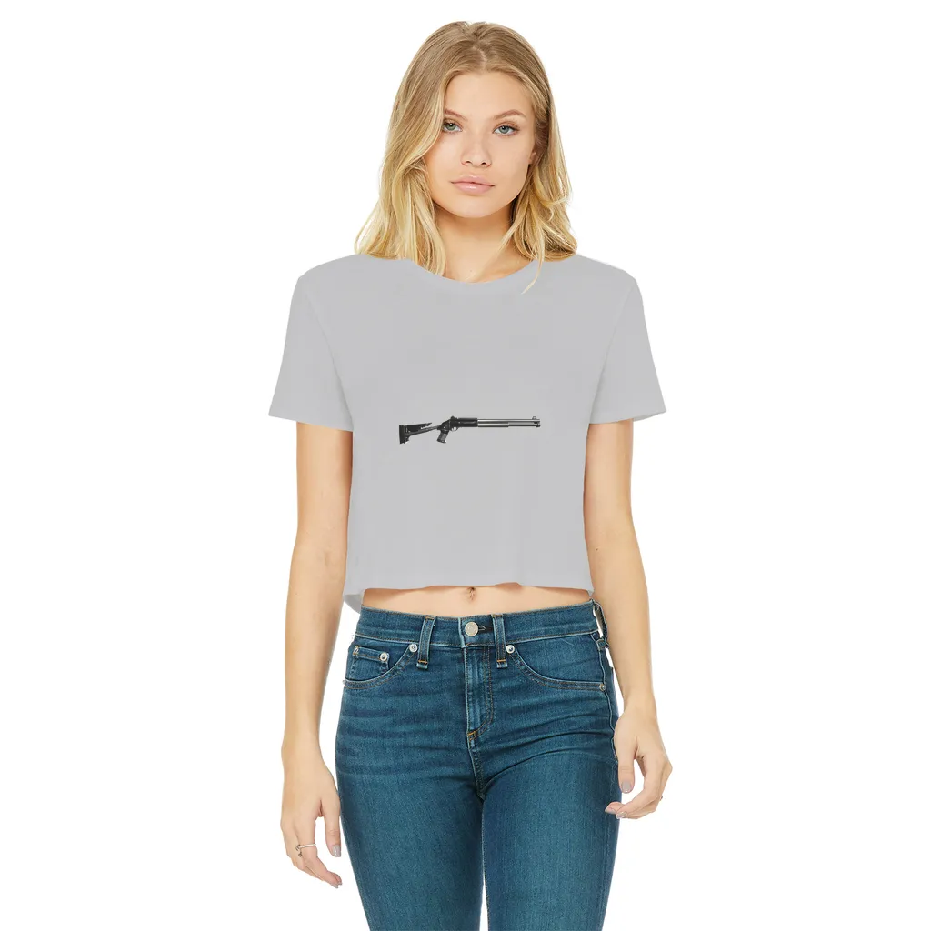 Shotgun Classic Women's Cropped Raw Edge T-Shirt