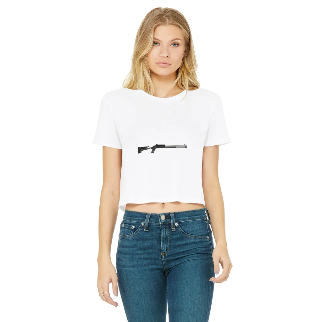 Shotgun Classic Women's Cropped Raw Edge T-Shirt