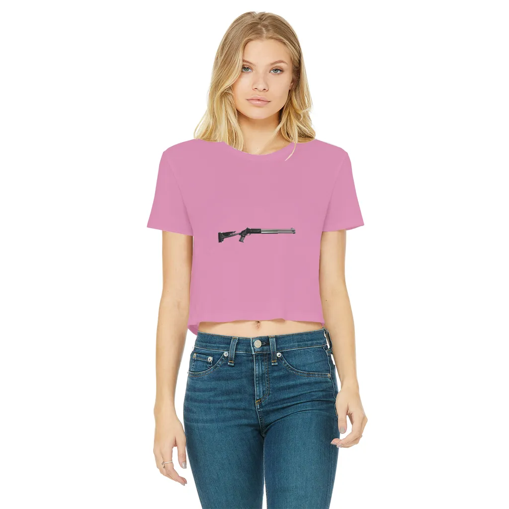 Shotgun Classic Women's Cropped Raw Edge T-Shirt