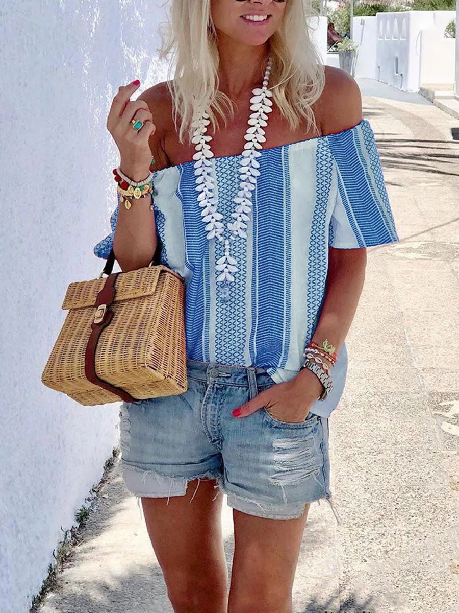 Striped Collar Casual Top