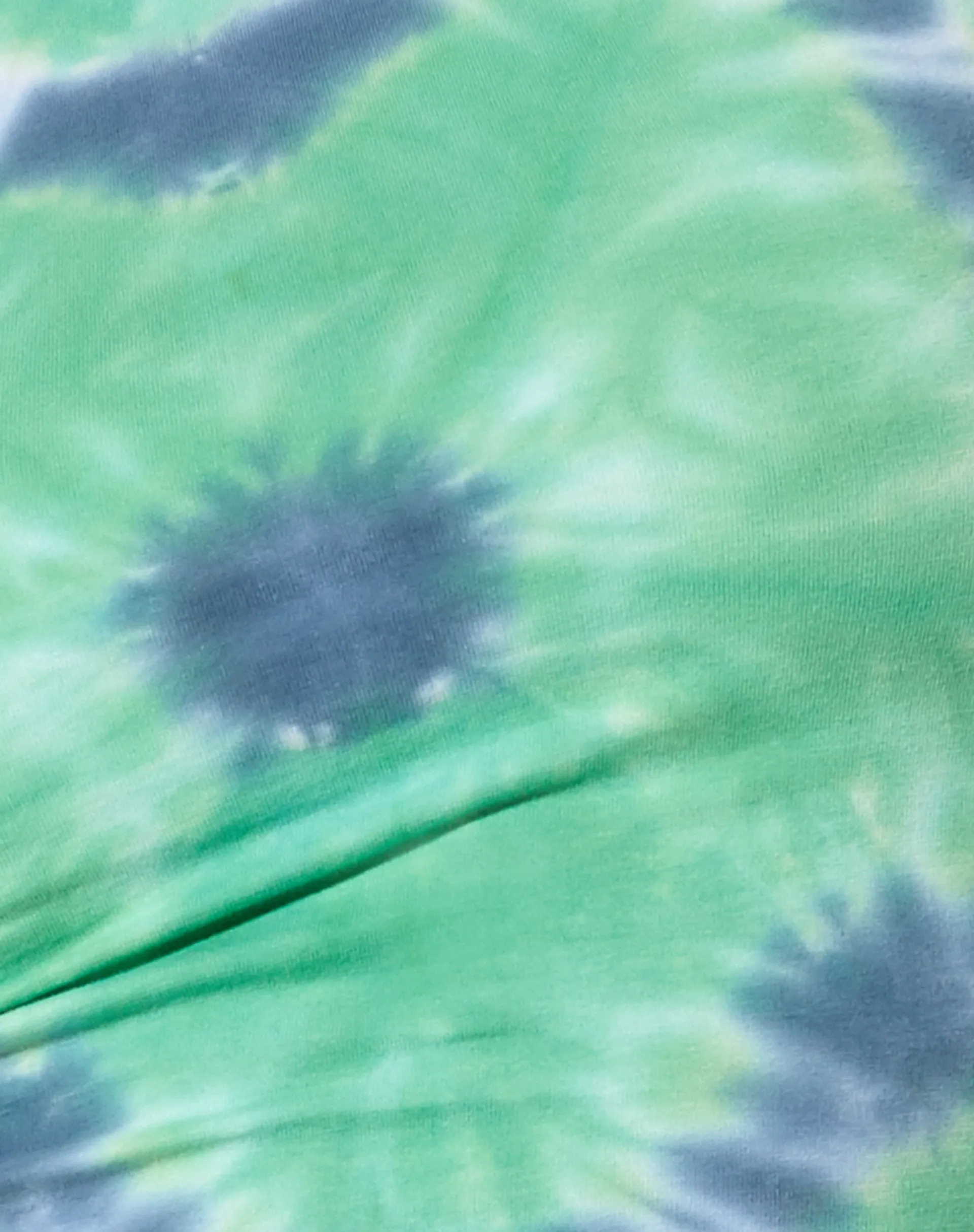 Tindy Crop Top in Green Blue Flower Tie Dye