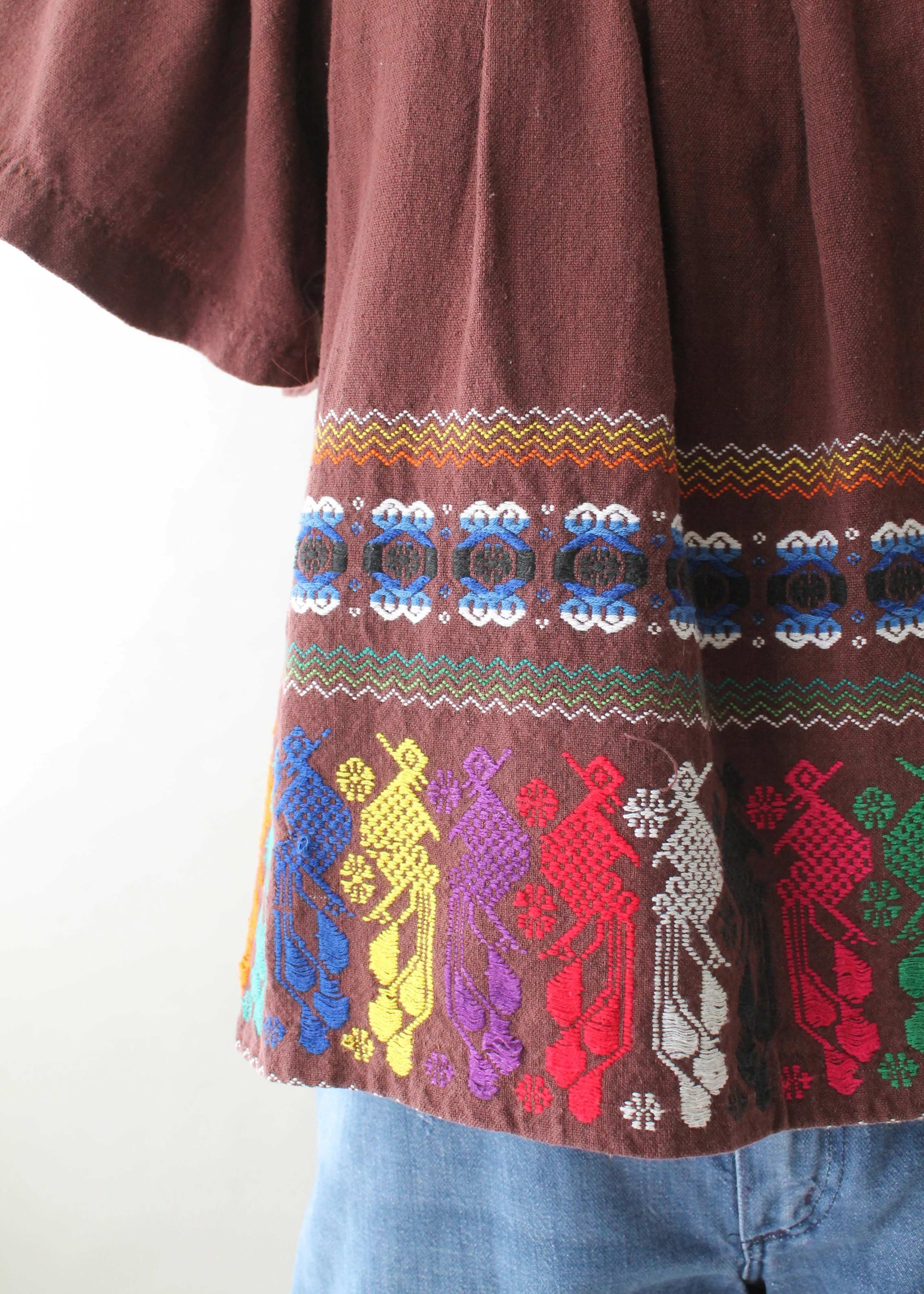 Vintage 1970s Guatemalan Embroidered Cotton Top