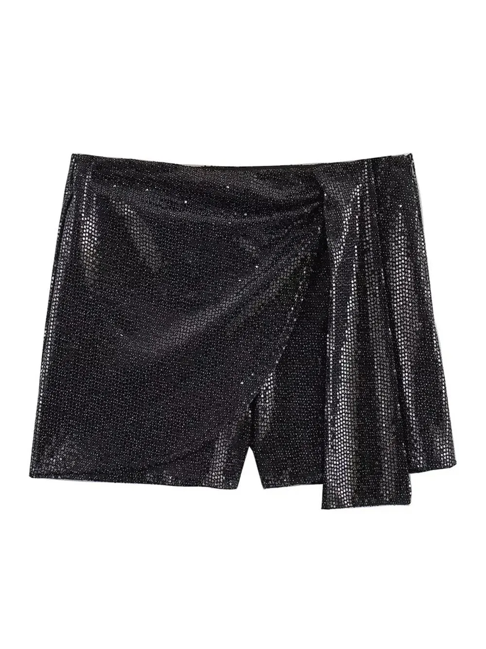 Violet Knotted Sequin Mini Skirt