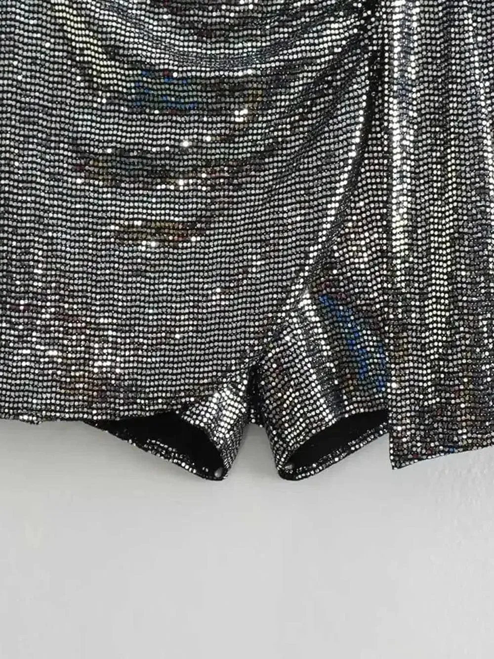 Violet Knotted Sequin Mini Skirt