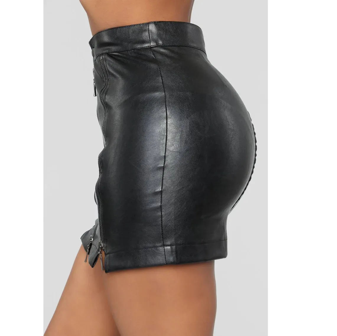 Wake Up PU Leather Skirt