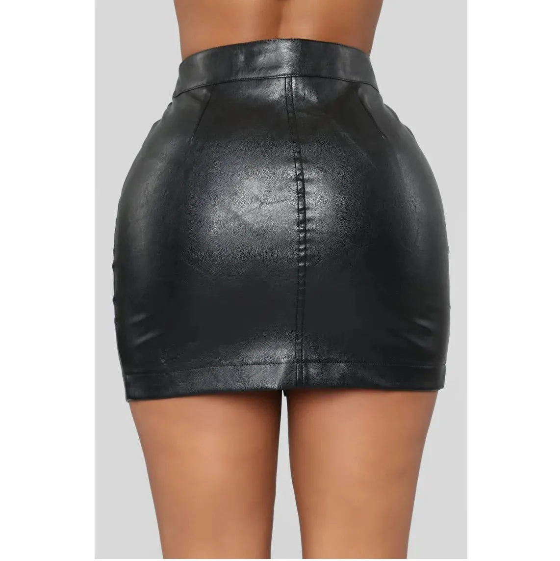 Wake Up PU Leather Skirt