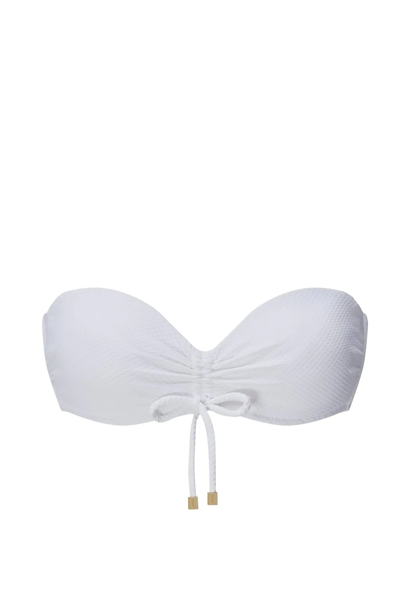 White Ruched Bandeau Top