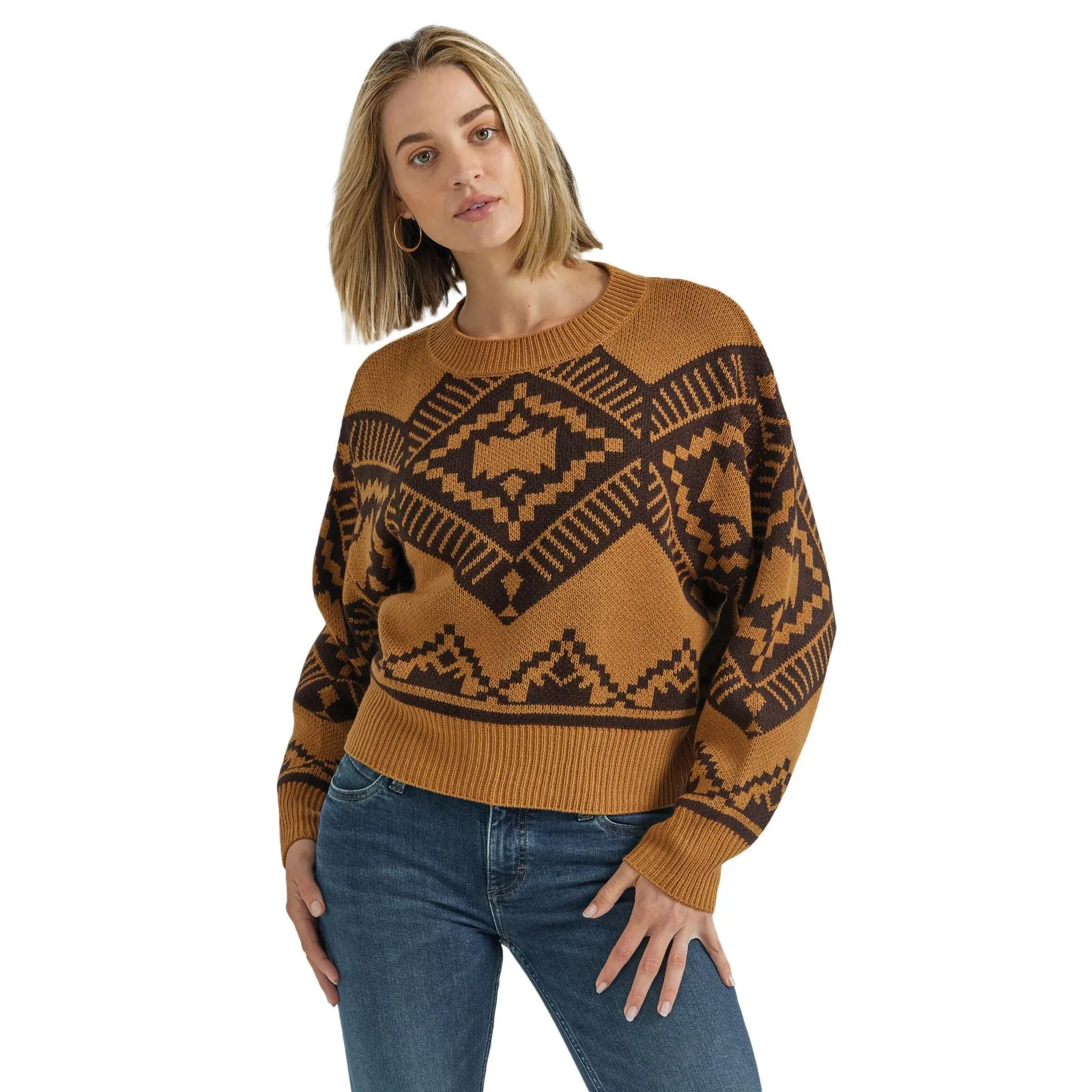 Wrangler Toffee Aztec Women's Sweater