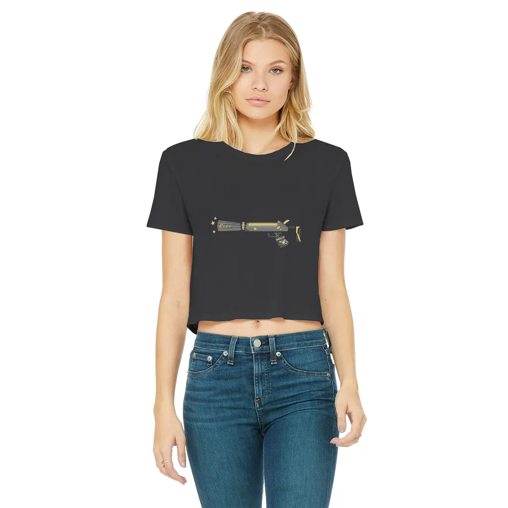 Yellow Weapon Classic Women's Cropped Raw Edge T-Shirt