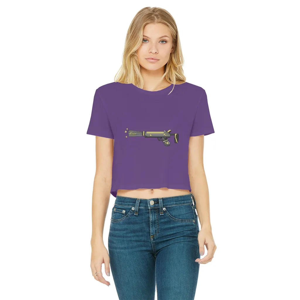 Yellow Weapon Classic Women's Cropped Raw Edge T-Shirt