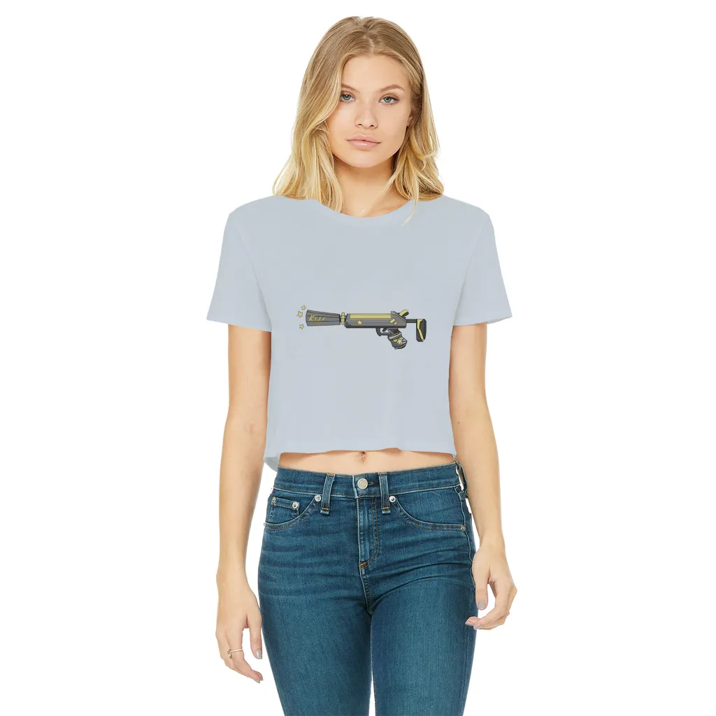 Yellow Weapon Classic Women's Cropped Raw Edge T-Shirt