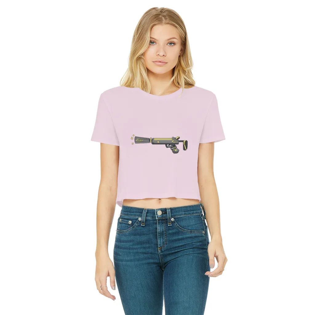 Yellow Weapon Classic Women's Cropped Raw Edge T-Shirt